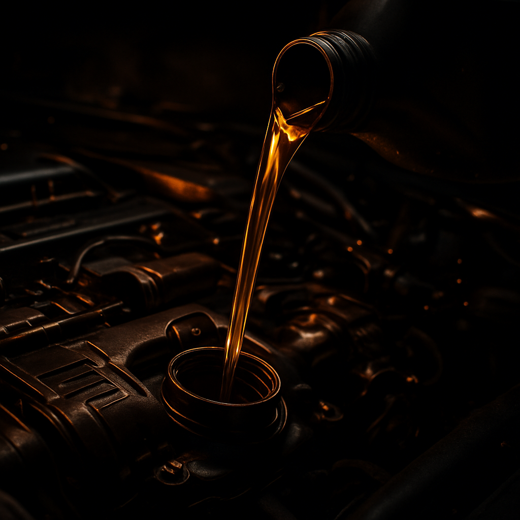 Motor de vehículo con aceite premium